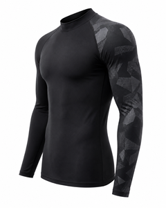 Factory Direct Sell OEM Men Long Sleeve Rash Guard Compression Shirt Camo <b>Print</b> UV Protection Custom Logo Gym MMA <b>Surf</b> Swimwear - Product Image 4