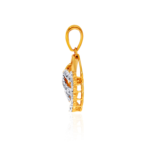 Pendentif en or jaune avec diamants ronds brillants cultivés en laboratoire pour femme, style luxueux pour un usage quotidien - Product Image 3