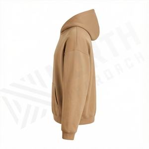 Custom Embroidered Plain Dyed Autumn Oversized Premium Cotton Knitted Pullover <b>Hoodie</b> For Brand Merchandise <b>Soft</b> Customized - Product Image 3