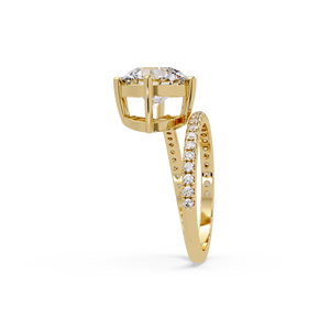 Anillo de compromiso de lujo con diamante solitario redondo de 1, 2 o 3 quilates, certificado IGI, cultivado en laboratorio, para mujer, en oro puro de 14K o 18K. - Product Image 4