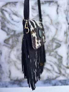 Nouveau design Western Sac à main à franges en fourrure de vachette Sac à bandoulière Sacs à franges de style bohème Sac à main en cuir Vente à chaud Petit sac en cuir de vachette - Product Image 4