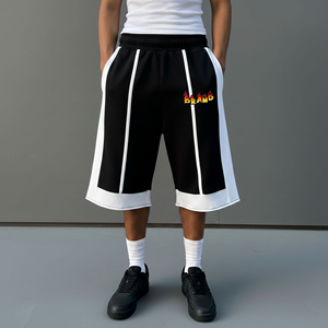 High Quality 100% Cotton Oversized Solid Eco-Friendly Breathable Men's Shorts Loose Fit Side Pockets - Product Image 1