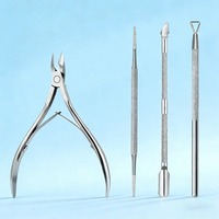 Ensemble d'outils de manucure professionnels en acier inoxydable courbés pour les pieds et les doigts, coupe-ongles multifonction, ciseaux, pinces à cuticules