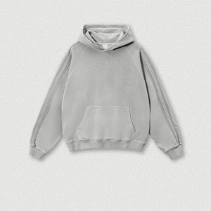 Pakistan Made <b>Men's</b> High Quality 100% Cotton Distressed Eco-Friendly Breathable 350g Customizable Winter <b>Hoodies</b> Wholesale Price - Product Image 3