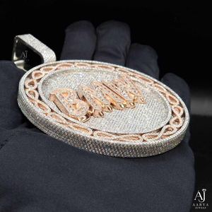 Pendentif personnalisé en argent 925 avec perle d'eau douce et moissanite, breloque lettre ronde glacée, plaqué or rose, bijoux hip-hop pour soirée - Product Image 6