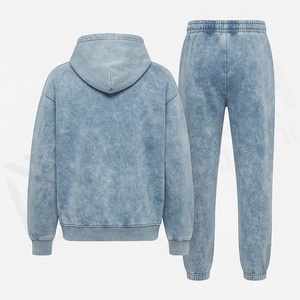 Ensemble de jogging vintage personnalisé deux pièces, imprimé DTG, survêtement évasé, délavé au soleil, délavé à l'acide, vêtements pour hommes couleur personnalisée - Product Image 2