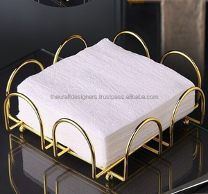 High Quality Gold Napkin Holder Dinnerware Decorative <b>Tissue</b> Stand Luxury Napkin Holder for <b>Wedding</b> Parties - Product Image 1