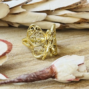 Unique Design Latest Butterfly <b>Rings</b> Boho Brass Jewelry Women 18k Gold Plated Filigree Angel Fairy Band <b>Ring</b> Wholesale/OEM/ODM - Product Image 5