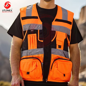 Safety Vest Reflective High Visibility Warning Waistcoat Polyester Workwear for Road <b>Running</b> Traffic Use - Product Image 1