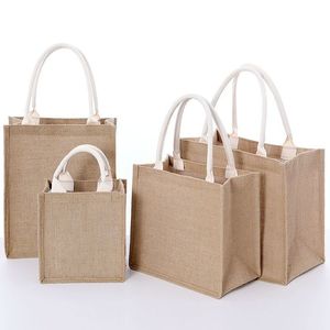 Eco Reusable Jute Tote Bag Custom Logo Printed Laminated with Bamboo Handle Sustainable Shopping Solution Fast Shipping In Stock - Product Image 2