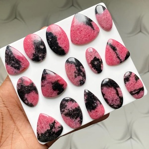 Lot en gros de cabochons en rhodonite noire et rose naturelle authentique, pierres précieuses non traitées de haute qualité pour les fabricants de bijoux en argent - Product Image 3