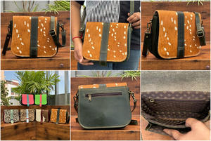 New 2025 Trendy Deer Animal Print Recycled <b>Leather</b> Large Capacity Shoulder <b>Bags</b> Eco-friendly Fashion Crossbody Handbag for Women - Product Image 3