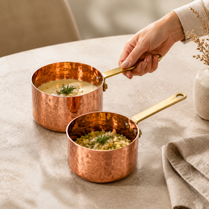 Tasses à mesurer en cuivre martelé avec poignée en acier inoxydable, outils de mesure pour cuisine et restaurant - Product Image 3