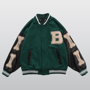 Chaqueta de Béisbol Varsity Unisex de Diseño, Lona Revestida, Estilo Formal, Algodón, Impermeable, Resistente al Viento, Transpirable, con Logotipo Frontal, para Primavera - Product Image 1