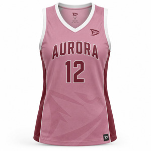 Aurora Women's Basketball Jersey V-Neck Sleeveless Moisture Wicking <b>Mesh</b> Tank <b>Top</b> Custom Sublimated Print 12 - Product Image 1