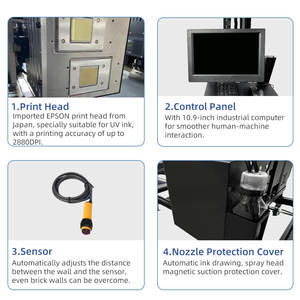 믿음 Uv 잉크 imprimante Murale 수직 벽 프린터 상업용 벽화를위한 3D 벽 프린터 기계 - Product Image 4