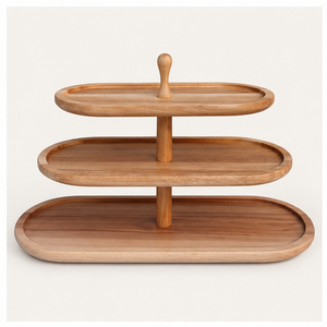3-Tier Wooden Cake <b>Stand</b> & <b>Cupcake</b> Holder Farmhouse Serving Tray for Weddings Parties and Kitchen Home Decor Display - Product Image 1