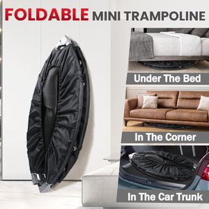 Trampolino Fitness Pieghevole da 48 Pollici, Carico Massimo 300 Libbre, Maniglia in Schiuma Regolabile per Esercizi Adulti, Trampolino Indiretto - Product Image 3