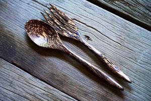Wooden Spoon and Fork Palm Wooden <b>Cutlery</b> <b>Set</b> Wood <b>Cutlery</b> Unique Wood Spoon Fork Reusable Wood <b>Cutlery</b> <b>Set</b> Minimal Wood <b>Cutlery</b> - Product Image 6