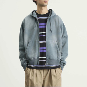 Sweat à capuche homme coupe courte, coton épais 400 g/m², essentiels d'automne, logo personnalisé, haute qualité, effet vieilli délavé à l'acide - Product Image 2