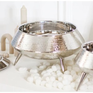 Antique Silver Casserole Dish Indian Handmade Designer Metal Cookware for Serving Hot Food New Decorative Hot Pots Supplies - Product Image 3