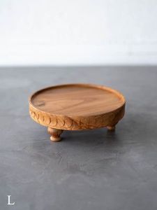 Artisan <b>Crafted</b> Modern & Antique Style Round Wooden Cake Stand with Smooth Edges for Safe Food Serving and Luxury Party Setup - Product Image 5