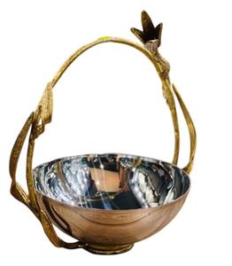 Cuenco decorativo de latón dorado hecho a mano de primera calidad, centro de mesa de metal para uso en el hogar y la cocina a precio de fábrica. - Product Image 2