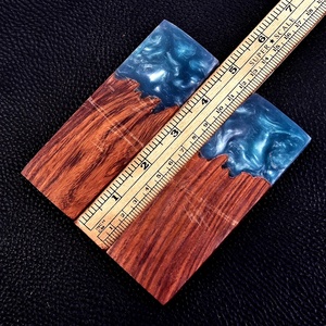 High Quality Stainless Epoxy Resin Knife Scales Camping Knife OEM Supplies Damascus Steel Blade Stabilized Wood Industrial Grade - Product Image 3