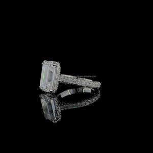 14K ทองคำขาว5.01กะรัต D สีแล็บแหวนหมั้นเพชรขนาด11x8มม. เพชรเม็ดกลมมรกตตัดสีทองของขวัญแต่งงาน - Product Image 4