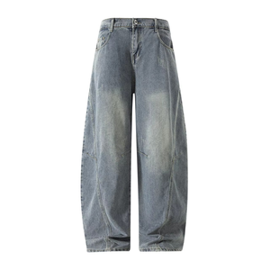 Jeans Retro de Pierna Ancha y Corte Curvo para Hombre, Estilo Y2K, Hip Hop, Baggy, Denim, Streetwear, Casual - Product Image 3
