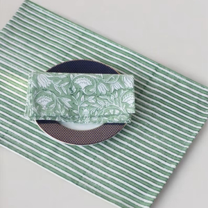Indian Dining Table <b>Placemats</b> Set With Napkins Stripe Two colour Available Table Linens - Product Image 1