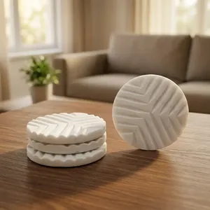 Classic Premium Round <b>Marble</b> <b>Coasters</b> Set Handmade Natural Stone Drink <b>Coasters</b> for Home Kitchen Office Decor - Product Image 3