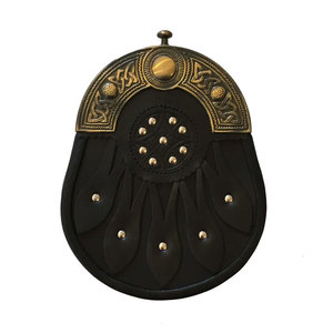 Sporran en cuir semi-formel gaufré, dernier style, pour kilt écossais, en gros, à vendre à bas prix - Product Image 1