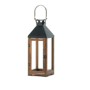 Amazing Natural Wood Bulk Selling Portable Metal Candle <b>Lantern</b> With <b>Black</b> Finished Handle <b>Lantern</b> for Outdoor & Home Decor - Product Image 4