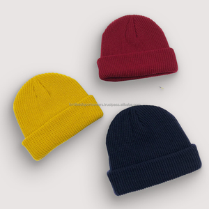 Unisex Solid Colour Beanie Hat 100% <b>Acrylic</b> Computer Knitted Winter Casual Adult 56-58CM Custom Embroidery Rhinestone <b>Letter</b> - Product Image 1
