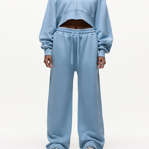<b>Women</b>’s Baggy Fit Fleece Sweatpants Soft Casual <b>Jogger</b> Trousers Elastic Drawstring Waist Wide <b>Straight</b> <b>Leg</b> Lounge Streetwear - Product Image 6