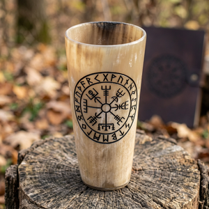 Tasse à boire en corne de buffle naturelle gravée et polie, artisanale, écologique, REHMAN CRAFT, avec logo personnalisé - Product Image 2