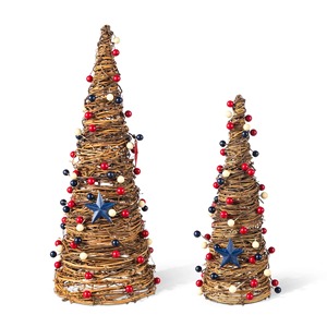 Rattan Home Decor Crystal Tree Decorative Table <b>Top</b> Showpiece Handmade Woven Accent For Living Room Bedroom And Office Styling - Product Image 6