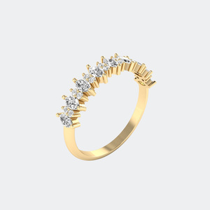 แหวนมินิมอลทรงมาร์คีส์ 0.55 กะรัต ฝังเพชรแบบครึ่งวงกลม - Product Image 4