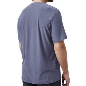 Camiseta Personalizada para Hombre, Cuello Redondo, Manga Corta, Algodón Azul Grisáceo, Informal, Ligera, Transpirable, Estilo Veraniego - Product Image 5