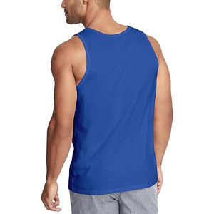 men fitness tank <b>top</b> spandex cotton breathable gym workout <b>sleeveless</b> muscle vest stretch fabric - Product Image 2