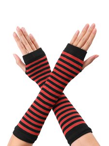 Manguitos Deportivos a Rayas Rojos y Negros, Tejidos, Unisex, para Adultos, sin Costuras, para Ciclismo y Actividades al Aire Libre - Product Image 1