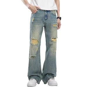 Nuevos pantalones vaqueros profesionales para hombres, pantalones vaqueros desgastados con lavado ácido, fabricación de ropa, pantalones acampanados para hombres, precio muy barato - Product Image 5