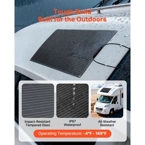 Panel Solar Monocristalino Semiflexible de 100W, 23% de Eficiencia, Cargador Flexible para Conexión a Red con Salida MC4 - Product Image 5