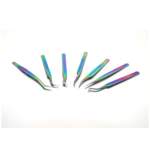 แหนบดัดขนตาคุณภาพดี รูปทรงโค้ง ปลายแหลม สีชมพู สำหรับงานเสริมสวย - Product Image 1