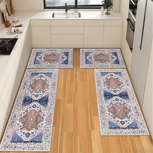 Set di 3 Tappeti da Cucina Boho Antiscivolo in PVC con Tappetini Imbottiti per Protezione del Pavimento - Product Image 1