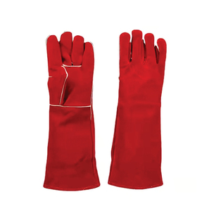 Gants de sécurité en polyéthylène rouge résistants à la chaleur, manchette de 25,5 cm, durables, antidérapants, respirants, flexibles, protection au travail, 7 oz, personnalisables - Product Image 1