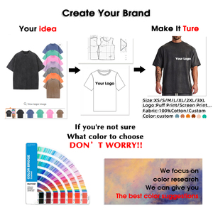 OEM Retro 100% Cotton Mens Oversized <b>Tshirt</b> Dtg Print Tee Logo T-shirt Heavyweight Acid Washed Vintage Custom T Shirt - Product Image 5