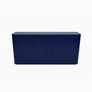 Aparador Moderno de 4 Puertas con Diseño Dinámico, MDF con Acabado en Roble Macizo, Multifuncional - Product Image 1