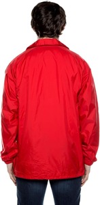 Men's <b>Red</b> Polyester Coach <b>Jacket</b> Turn-Down Collar Button Front <b>Waterproof</b> Casual Spring Wear Regular Fit - Product Image 2